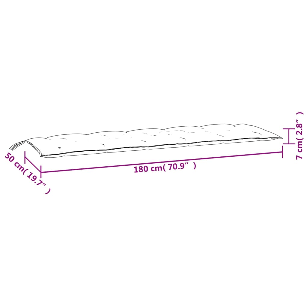 vidaXL Coussins de banc de jardin 2 pcs rayures bleues/blanches