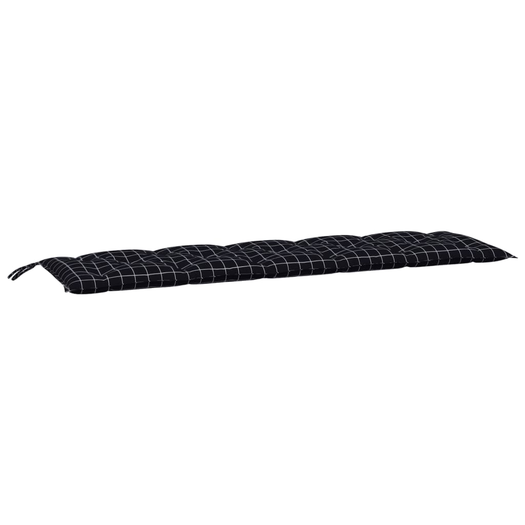 vidaXL Coussins de banc de jardin 2 pcs motif à carreaux noir