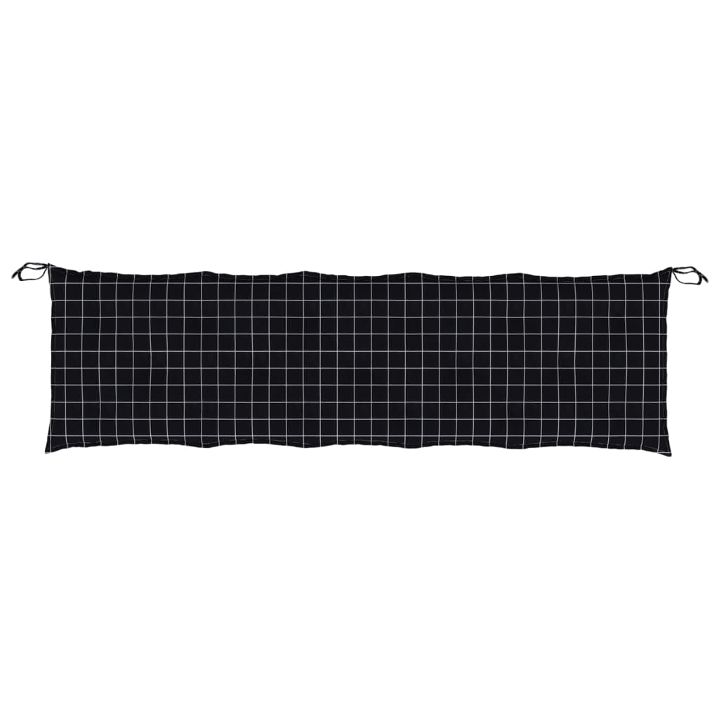 vidaXL Coussins de banc de jardin 2 pcs motif à carreaux noir