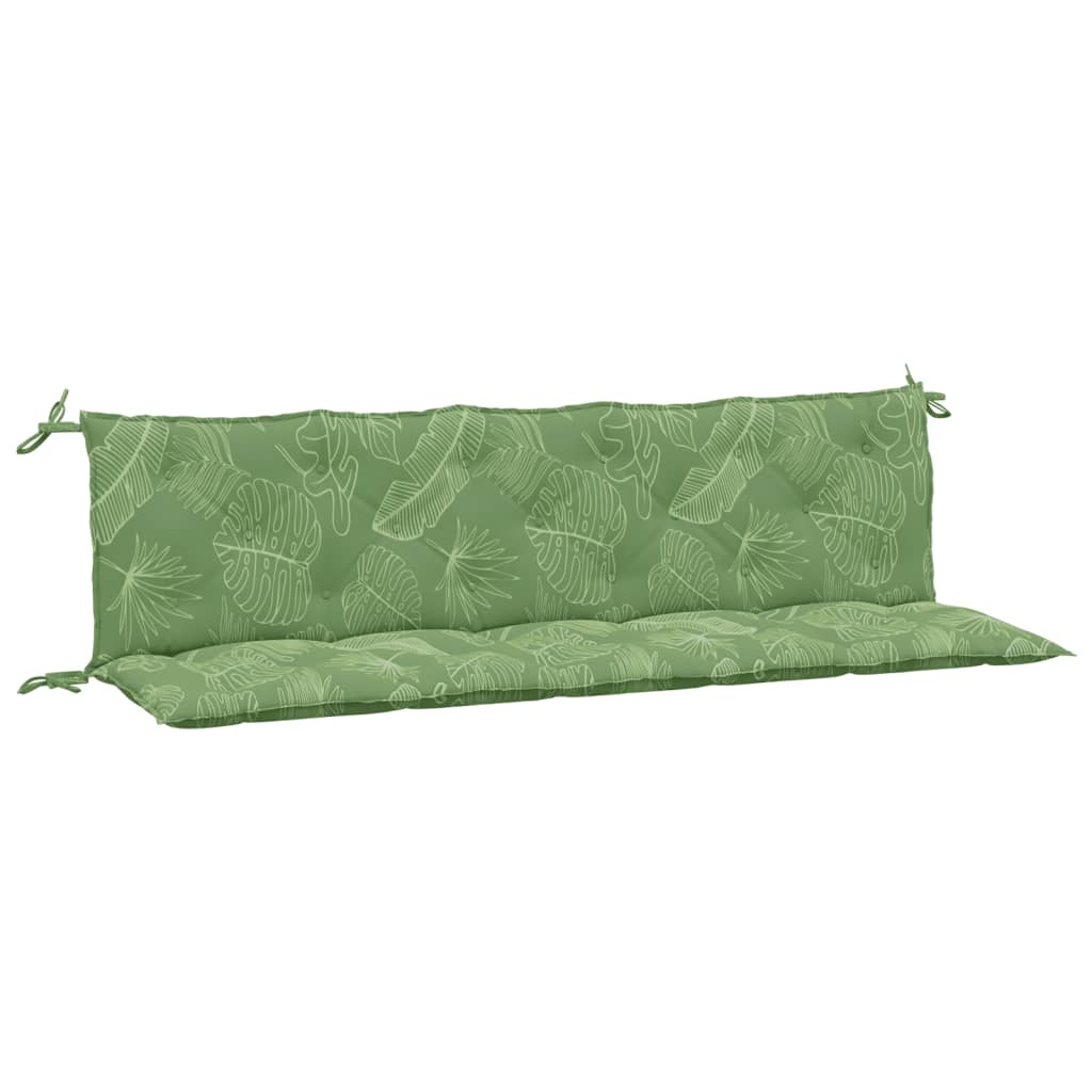 vidaXL Coussins de banc de jardin 2 pcs motif de feuilles tissu Oxford