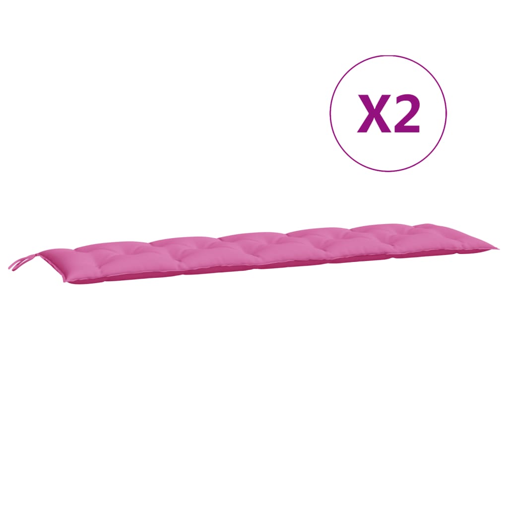 vidaXL Coussins de banc de jardin 2 pcs rose tissu Oxford