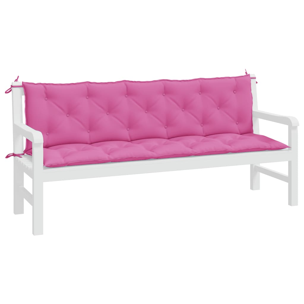 vidaXL Coussins de banc de jardin 2 pcs rose tissu Oxford