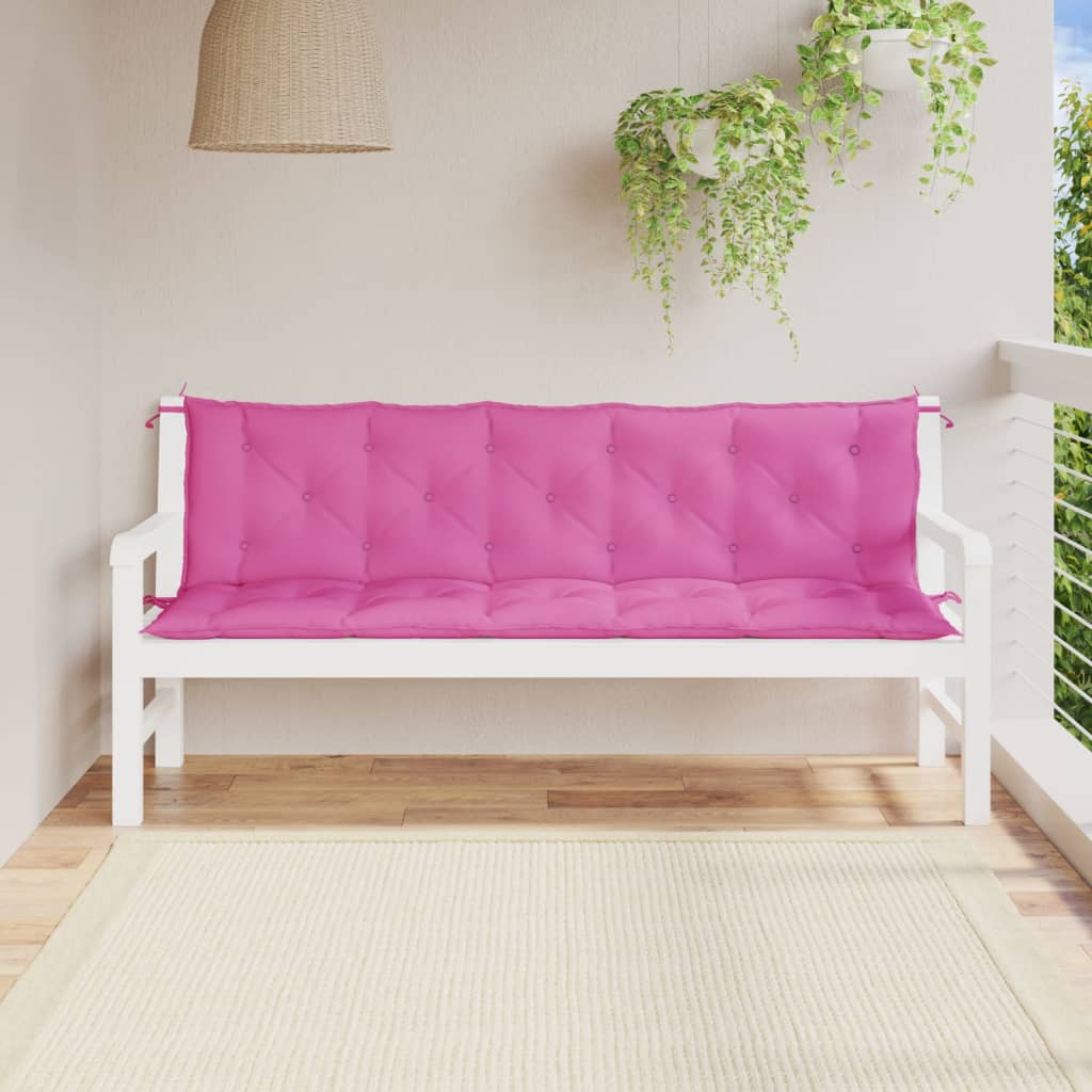 vidaXL Coussins de banc de jardin 2 pcs rose tissu Oxford