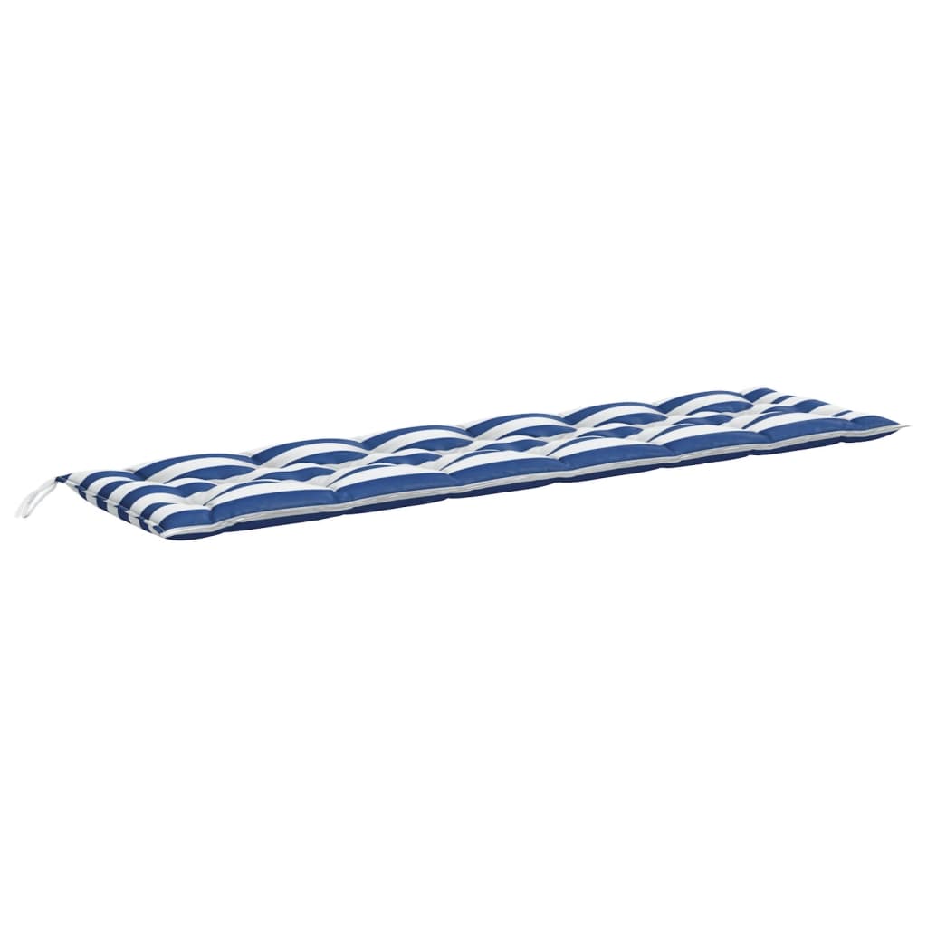 vidaXL Coussins de banc de jardin lot de 2 rayures bleues et blanches