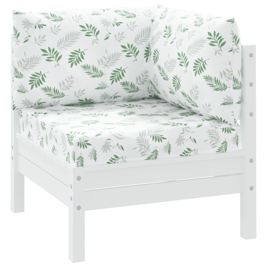 vidaXL Coussins de palette 3 pcs motif de feuilles tissu Oxford