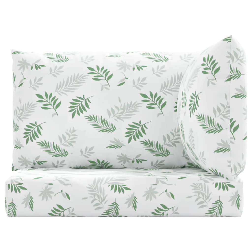 vidaXL Coussins de palette 3 pcs motif de feuilles tissu Oxford