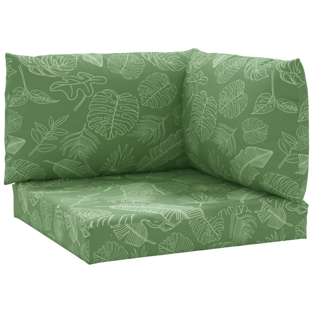 vidaXL Coussins de palette 3 pcs motif de feuilles tissu Oxford