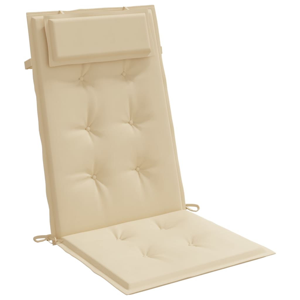 vidaXL Coussins de chaise à dossier haut lot de 2 beige tissu oxford