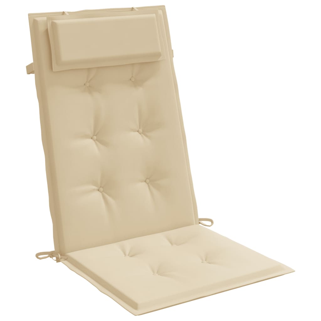 vidaXL Coussins de chaise à dossier haut lot de 6 beige tissu oxford