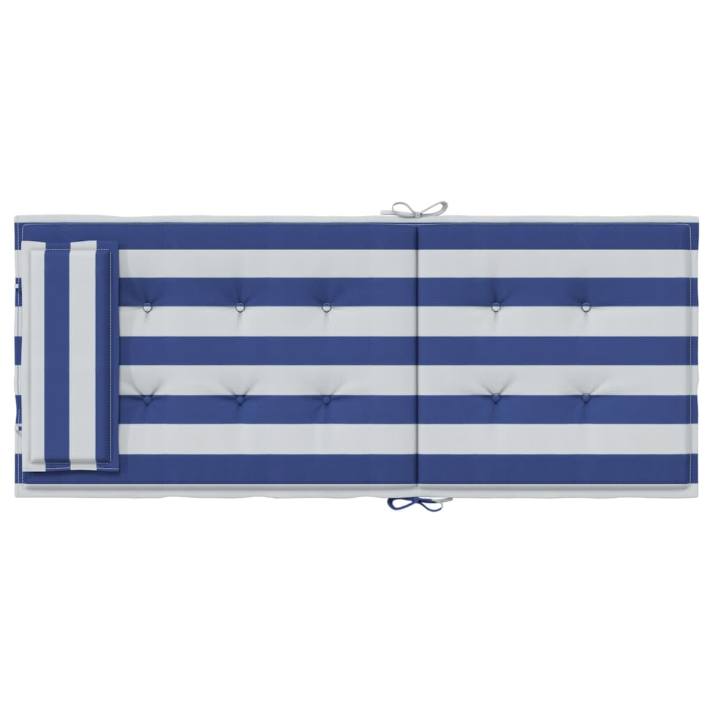vidaXL Coussins de chaise à dossier haut lot de 6 rayures bleu/blanc