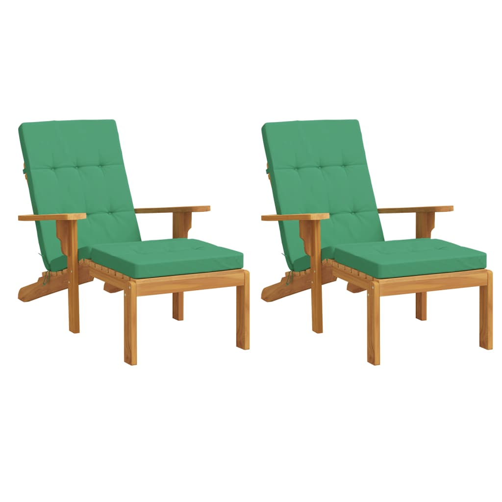 vidaXL Coussins de chaise longue lot de 2 vert tissu oxford