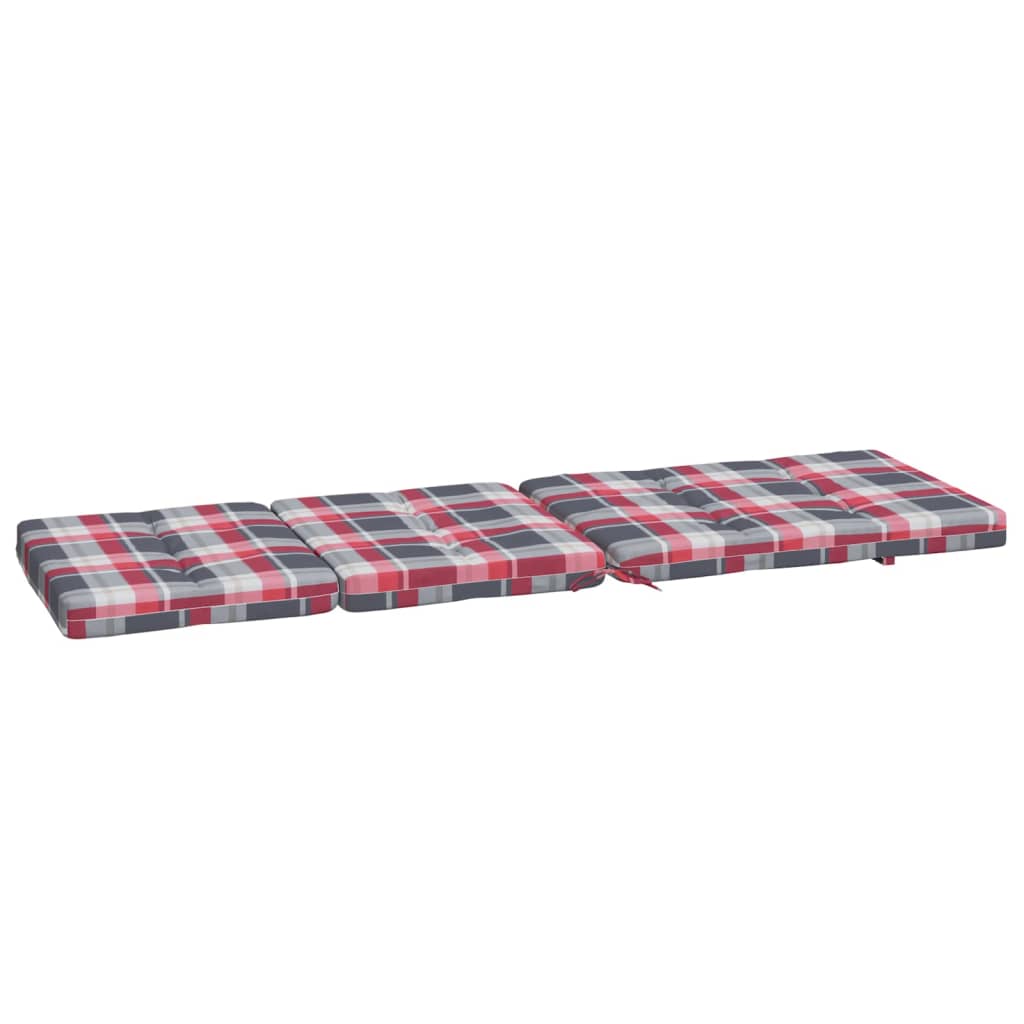 vidaXL Coussins de chaise longue lot de 2 motif à carreaux rouges