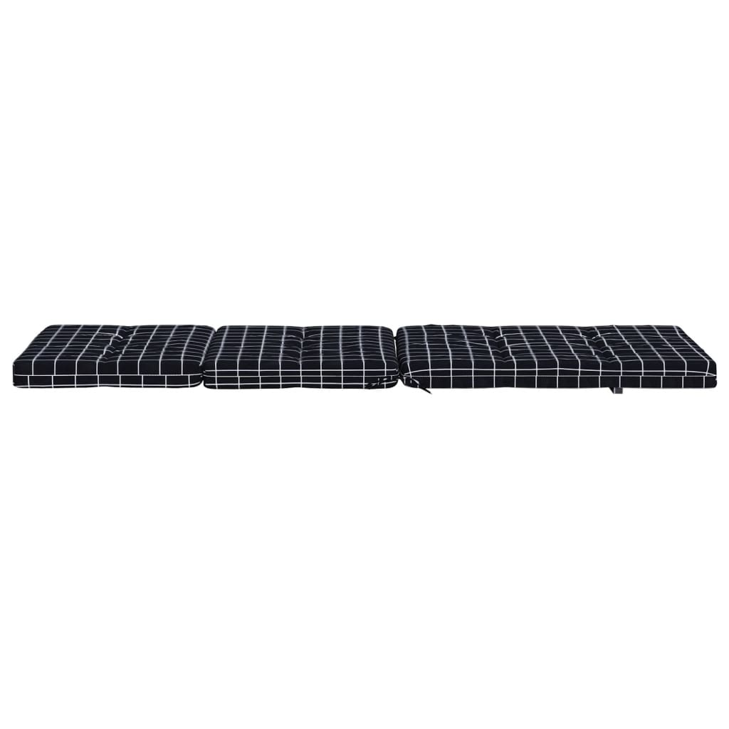 vidaXL Coussins de chaise longue lot de 2 noir motif à carreaux