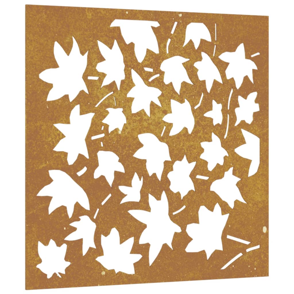 vidaXL Décoration murale jardin 55x55 cm acier corten design feuille