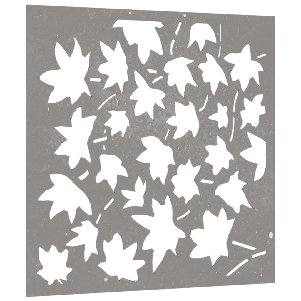 vidaXL Décoration murale jardin 55x55 cm acier corten design feuille