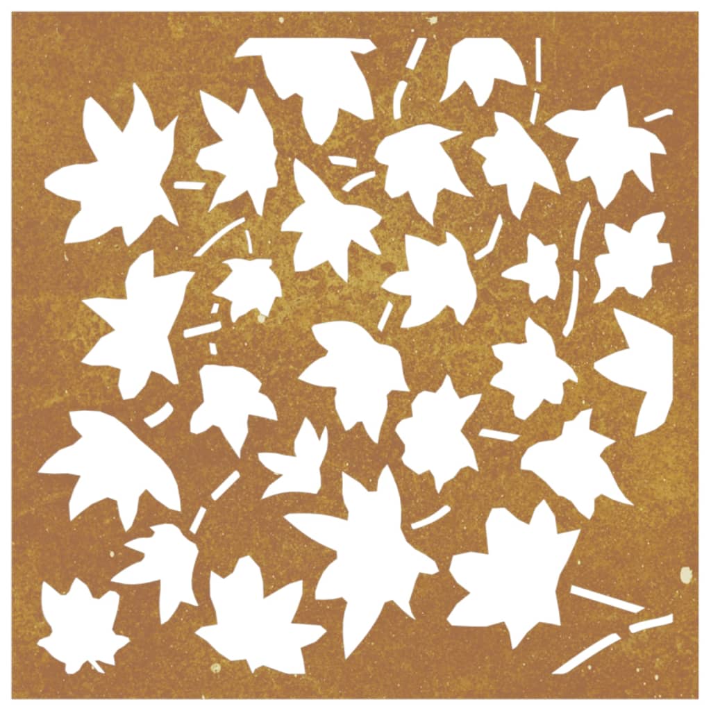 vidaXL Décoration murale jardin 55x55 cm acier corten design feuille