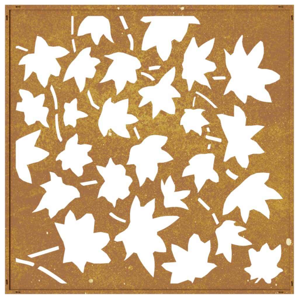 vidaXL Décoration murale jardin 55x55 cm acier corten design feuille