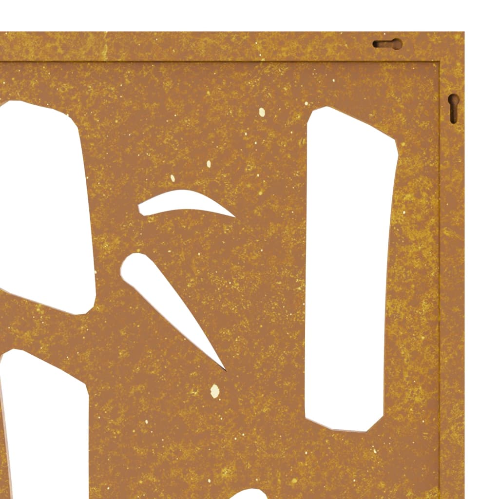 vidaXL Décoration murale jardin 55x55 cm acier corten design bambou