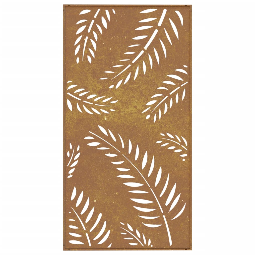 vidaXL Décoration murale jardin 105x55 cm acier corten design feuille