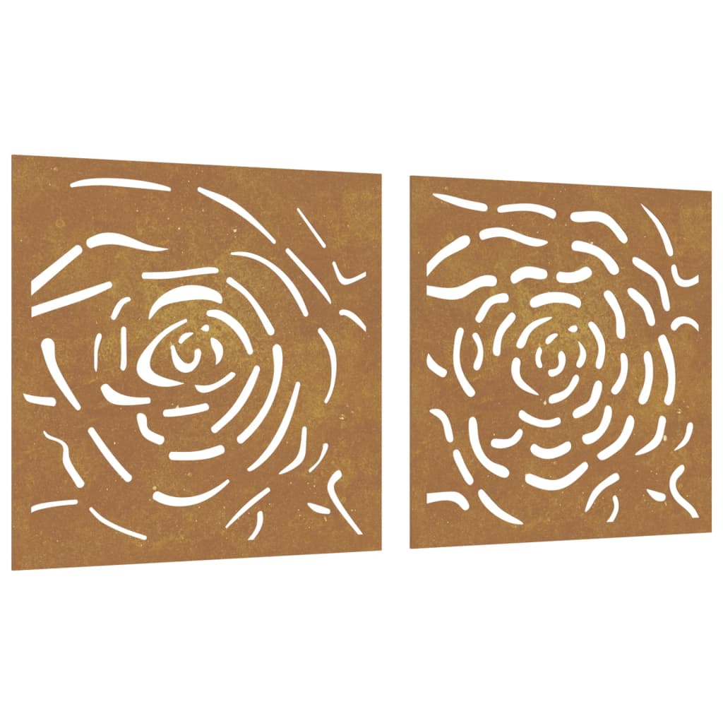 vidaXL Décorations murales jardin 2 pcs 55x55 cm design de rose