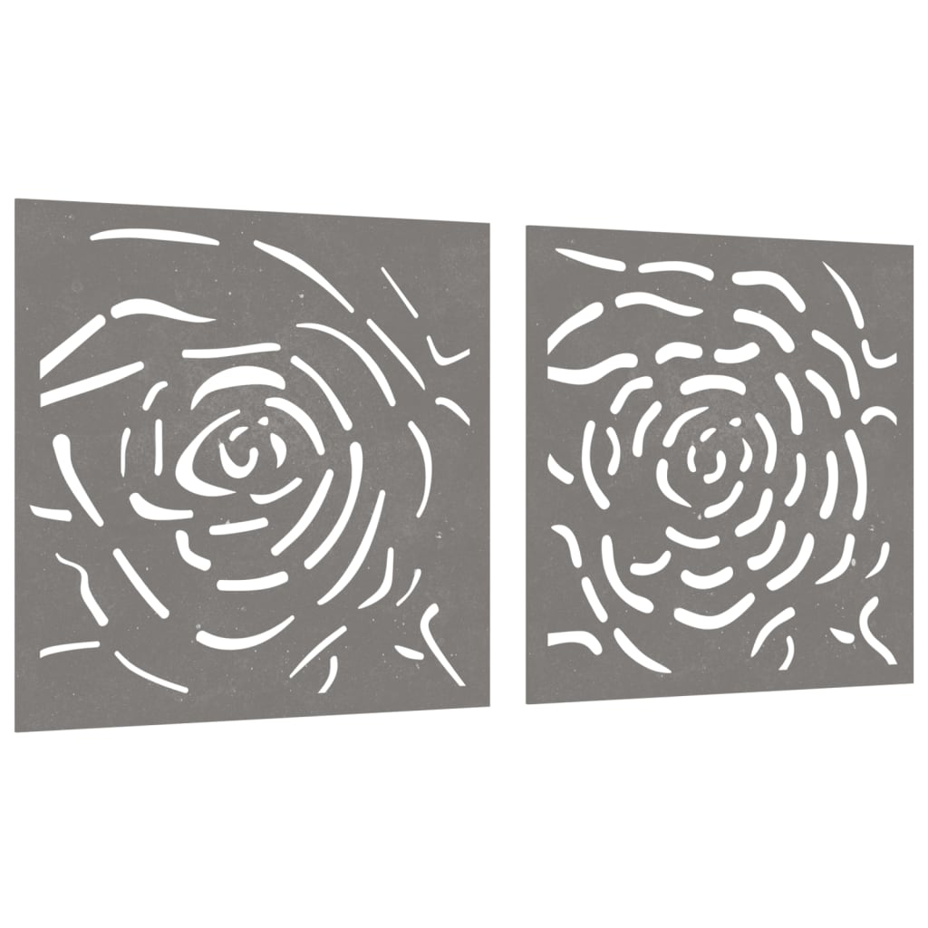 vidaXL Décorations murales jardin 2 pcs 55x55 cm design de rose