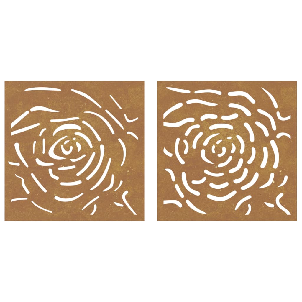 vidaXL Décorations murales jardin 2 pcs 55x55 cm design de rose