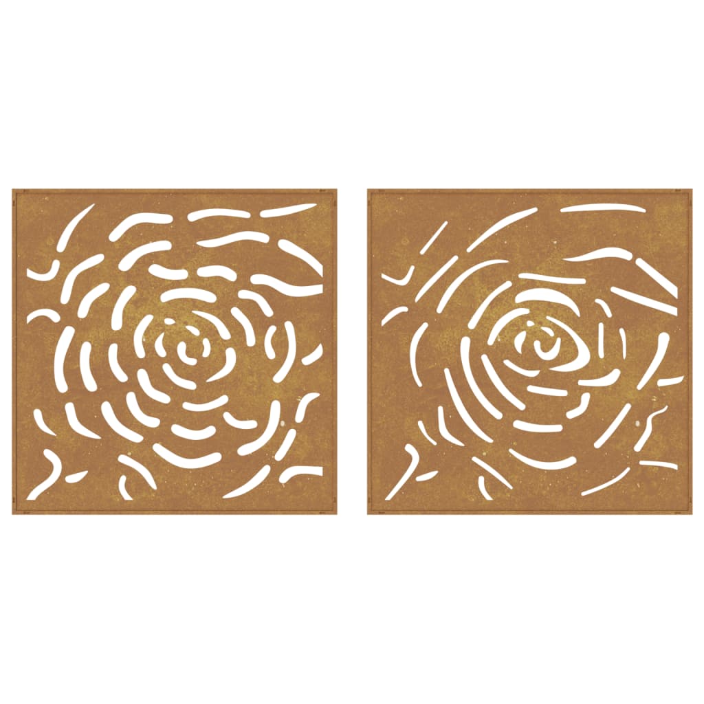vidaXL Décorations murales jardin 2 pcs 55x55 cm design de rose
