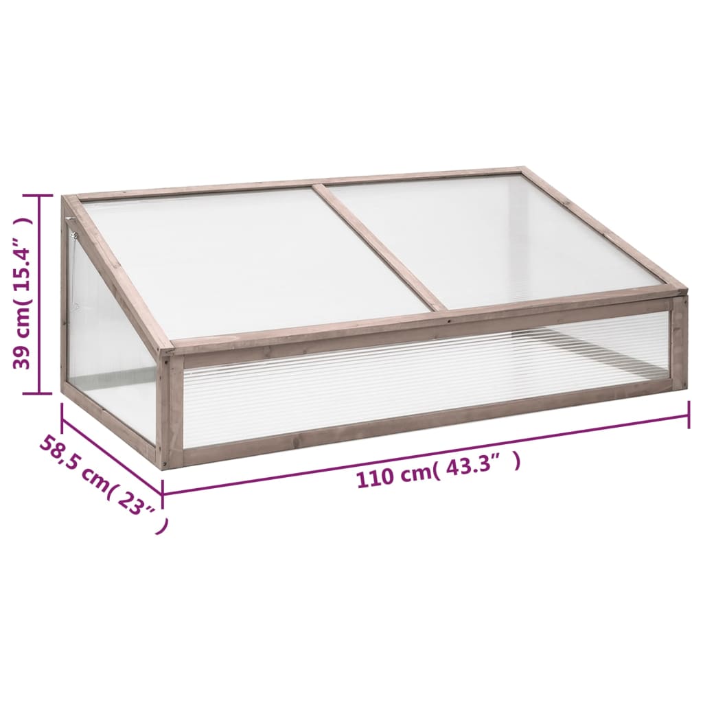 vidaXL Serre Gris 110x58,5x39 cm Bois de sapin