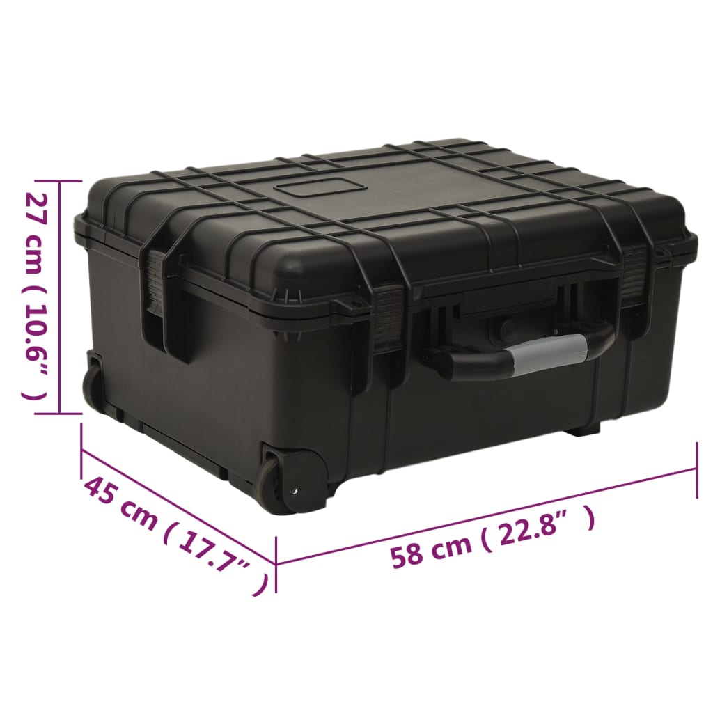 vidaXL Valise de vol à roulettes Noir 58x45x27 cm PP