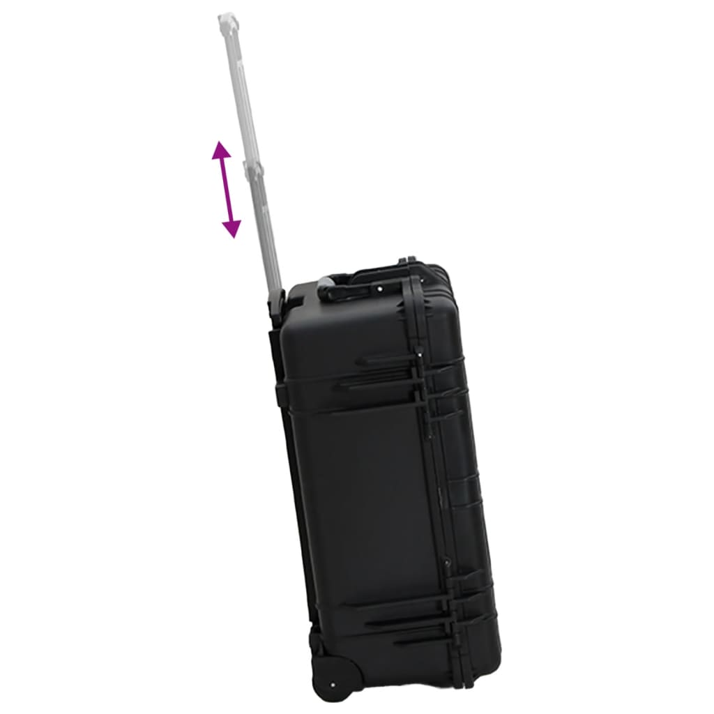 vidaXL Valise de vol à roulettes Noir 58x45x27 cm PP