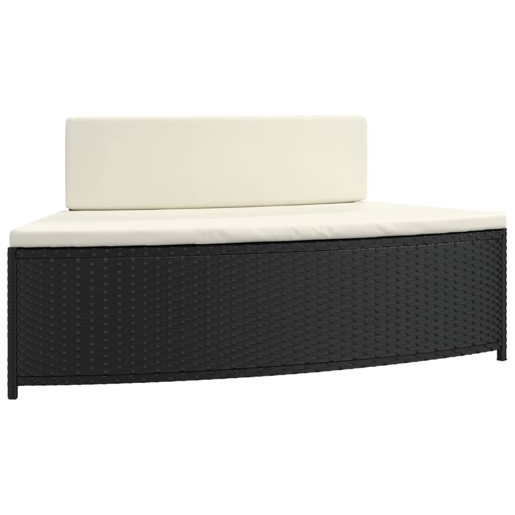 vidaXL Bancs de spa avec coussins 2 pcs noir résine tressée