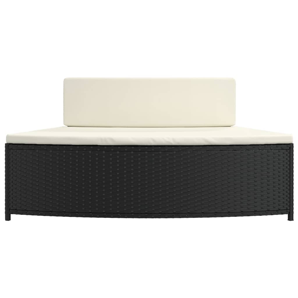 vidaXL Bancs de spa avec coussins 2 pcs noir résine tressée