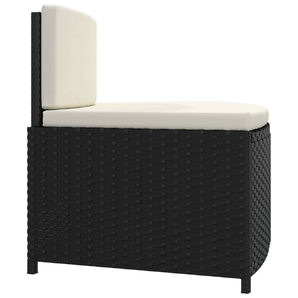 vidaXL Bancs de spa avec coussins 2 pcs noir résine tressée