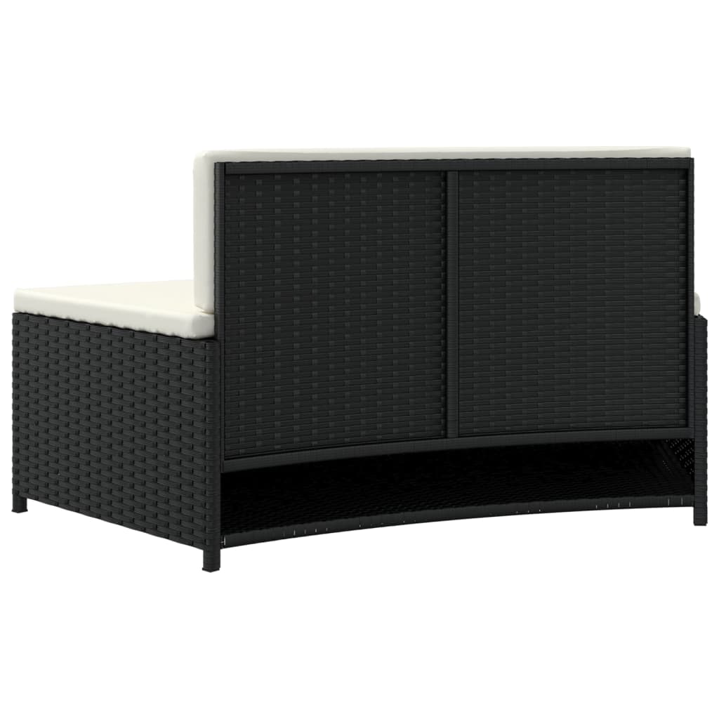 vidaXL Bancs de spa avec coussins 2 pcs noir résine tressée