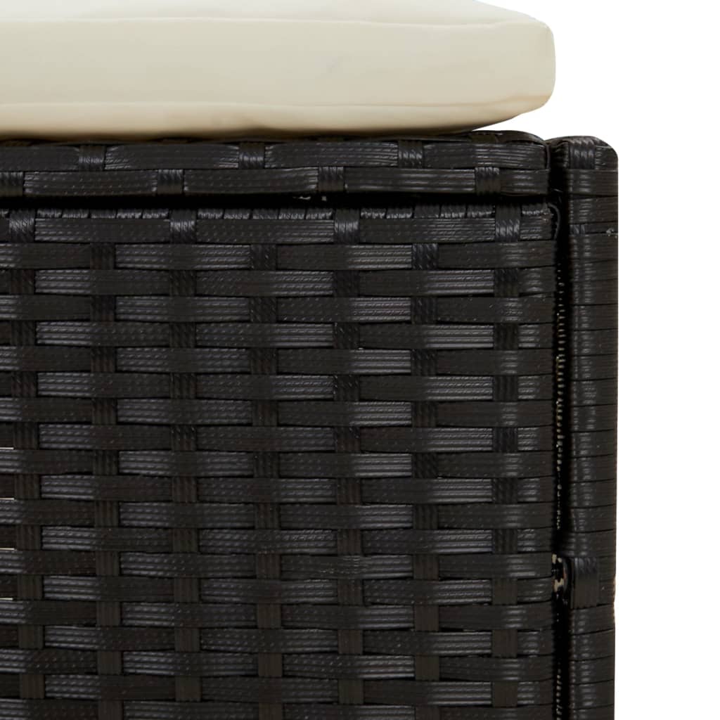 vidaXL Bancs de spa avec coussins 2 pcs noir résine tressée