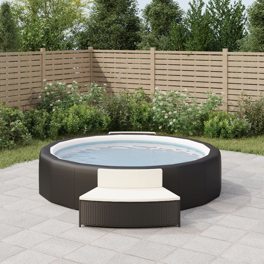 vidaXL Bancs de spa avec coussins 2 pcs noir résine tressée