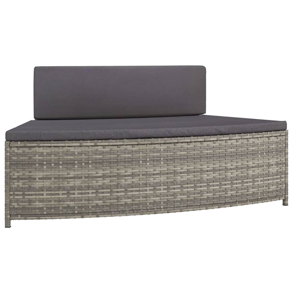 vidaXL Bancs de spa avec coussins 2 pcs gris résine tressée