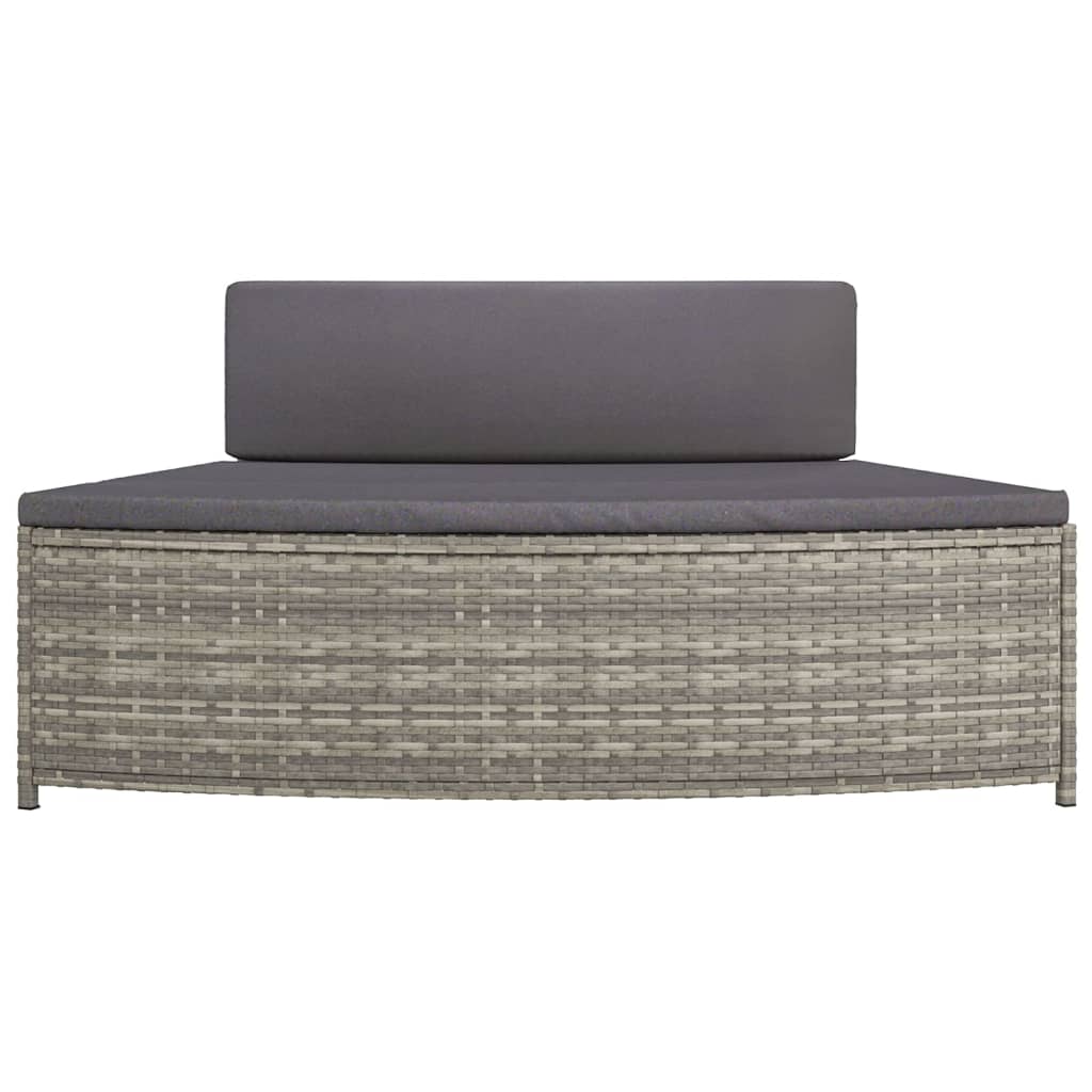 vidaXL Bancs de spa avec coussins 2 pcs gris résine tressée