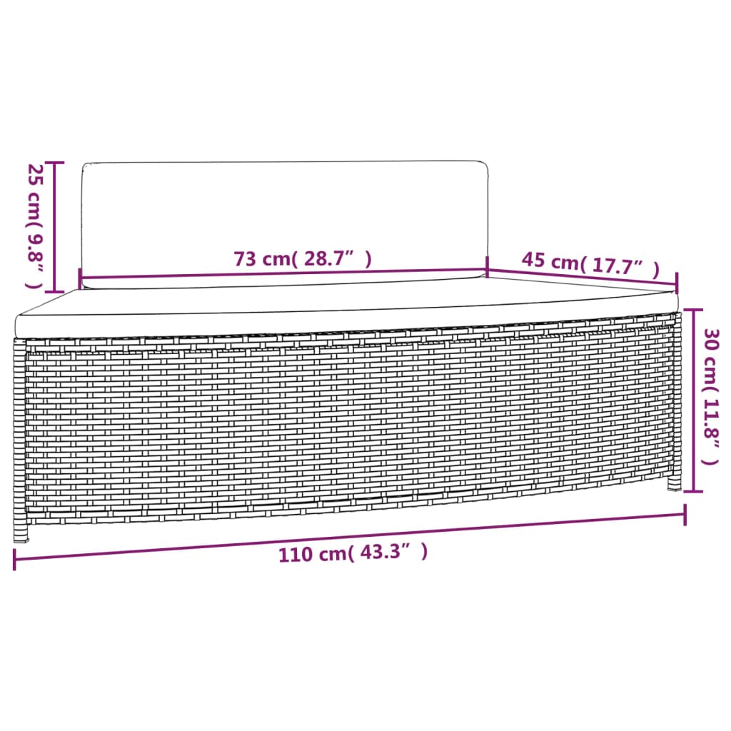 vidaXL Bancs de spa avec coussins 2 pcs gris résine tressée