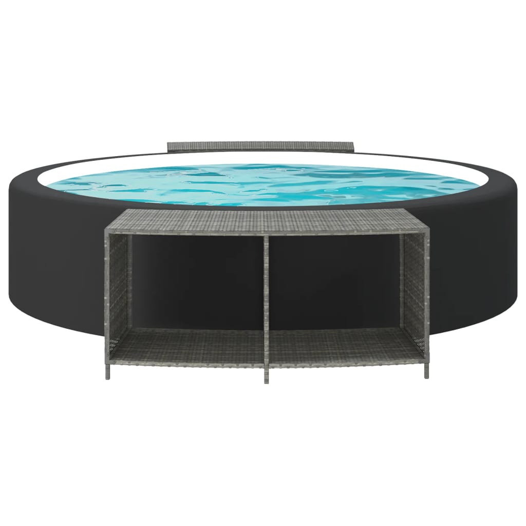 vidaXL Étagères de rangement 2 pcs gris résine tressée