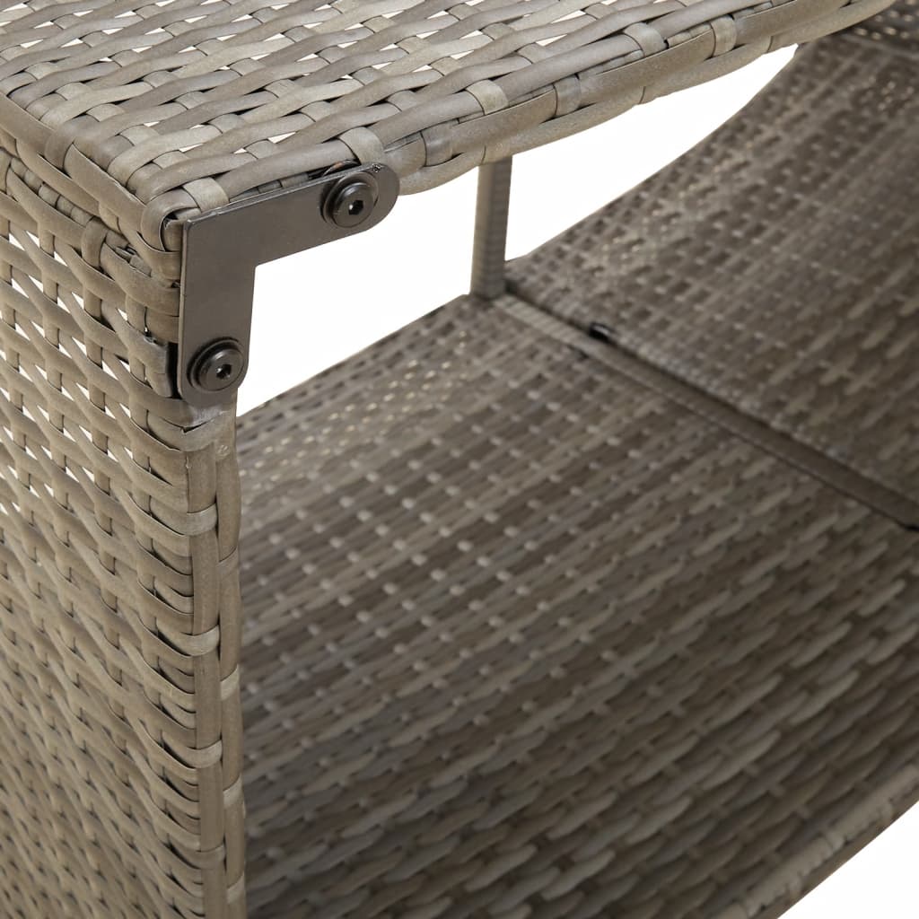 vidaXL Étagères de rangement 2 pcs gris résine tressée