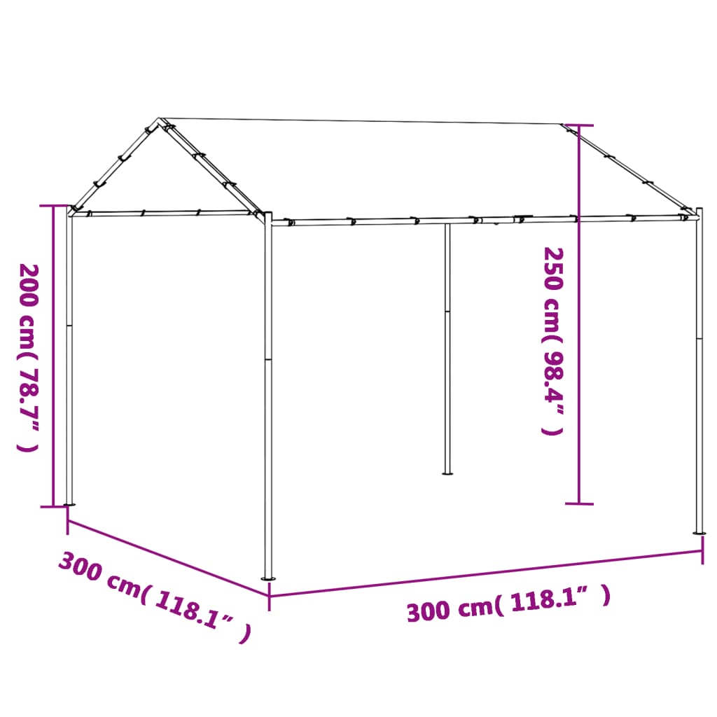 vidaXL Tente à auvent beige 3x3 m acier et tissu
