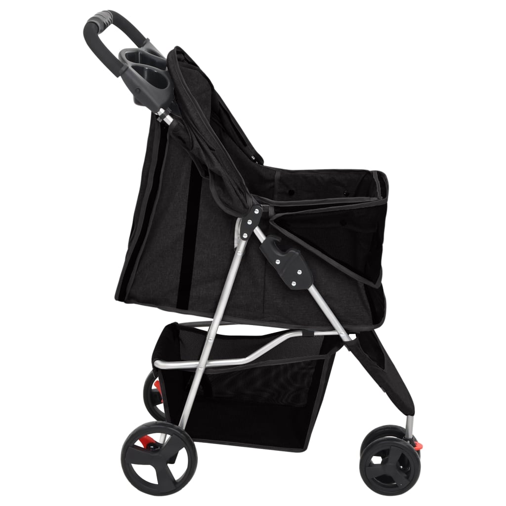 vidaXL Poussette pour chien pliante Noir 80x46x98 cm Tissu Oxford