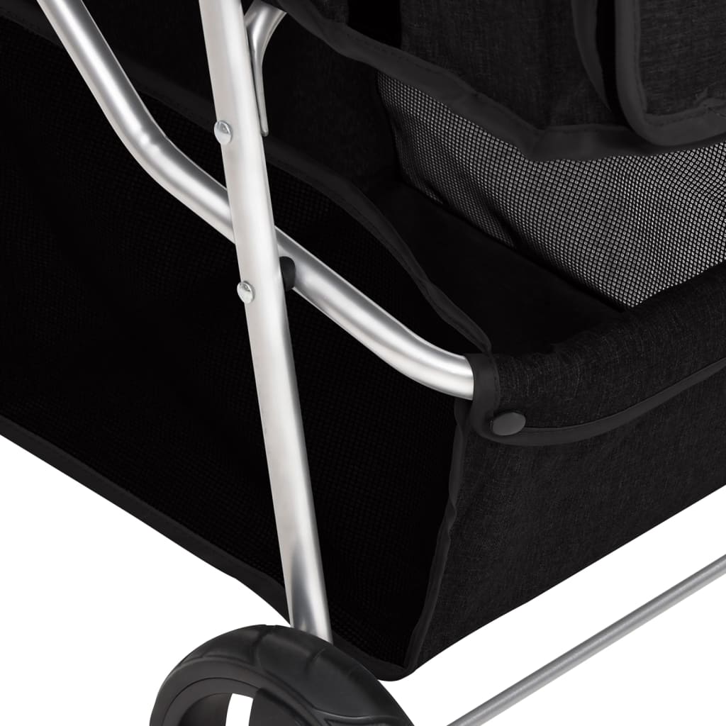 vidaXL Poussette pour chien pliante Noir 80x46x98 cm Tissu Oxford