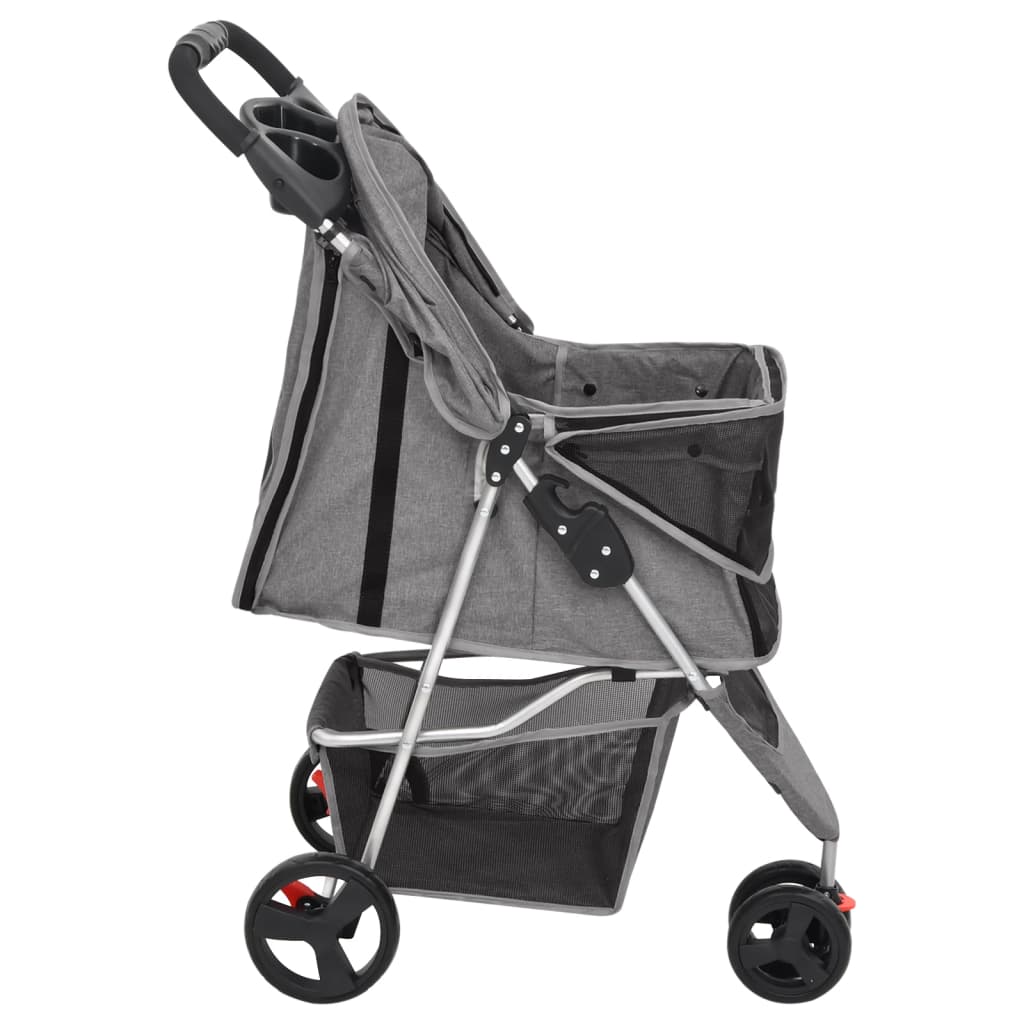 vidaXL Poussette pour chien pliante Gris 80x46x98 cm Tissu Oxford