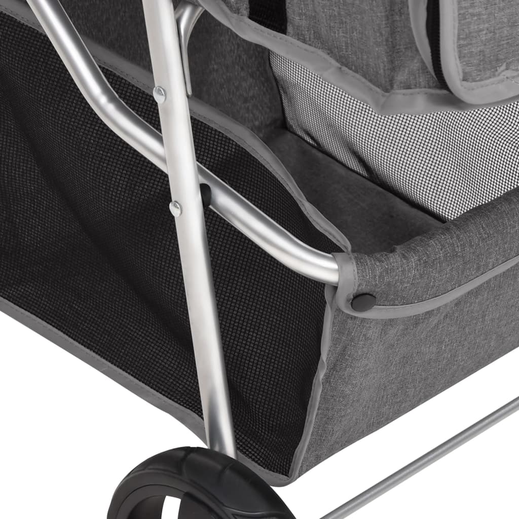 vidaXL Poussette pour chien pliante Gris 80x46x98 cm Tissu Oxford