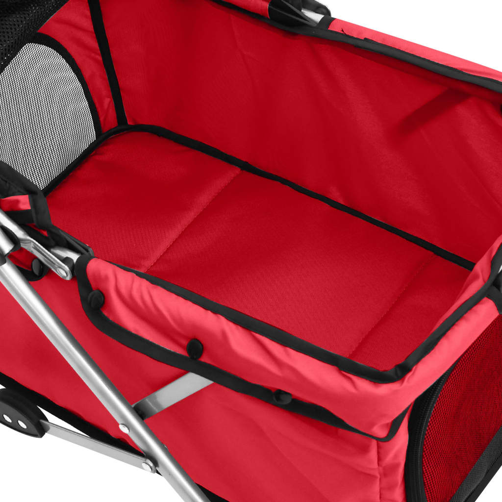 vidaXL Poussette pour chien pliante Rouge 76x50x100 cm Tissu Oxford