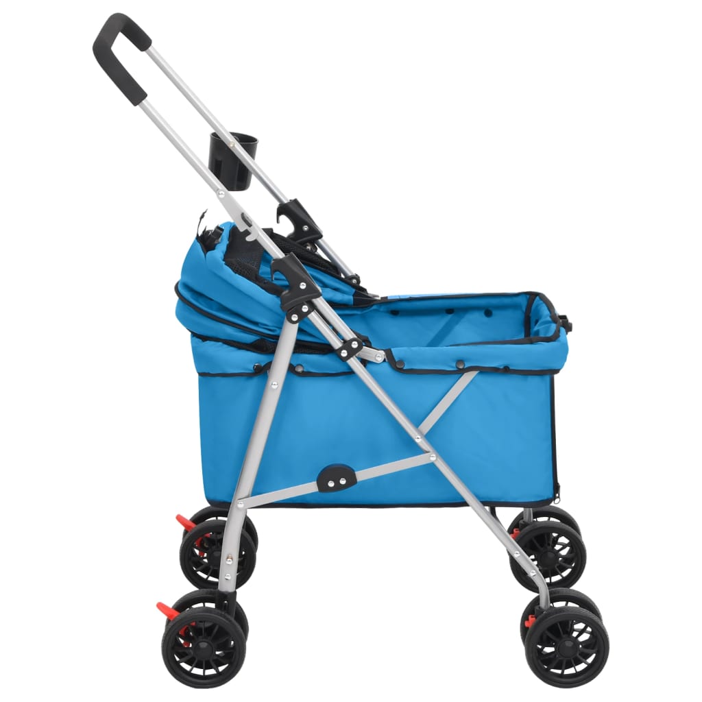 vidaXL Poussette pour chien pliante Bleu 76x50x100 cm Tissu Oxford
