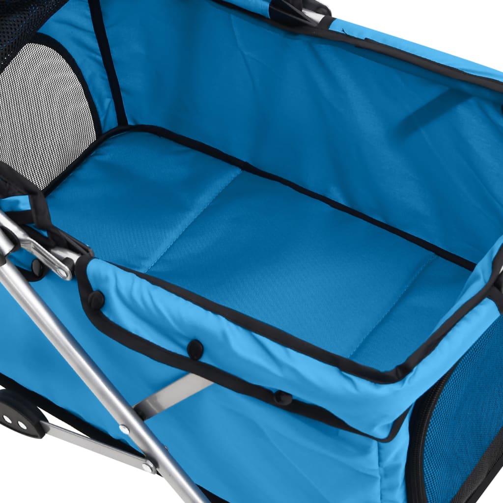 vidaXL Poussette pour chien pliante Bleu 76x50x100 cm Tissu Oxford