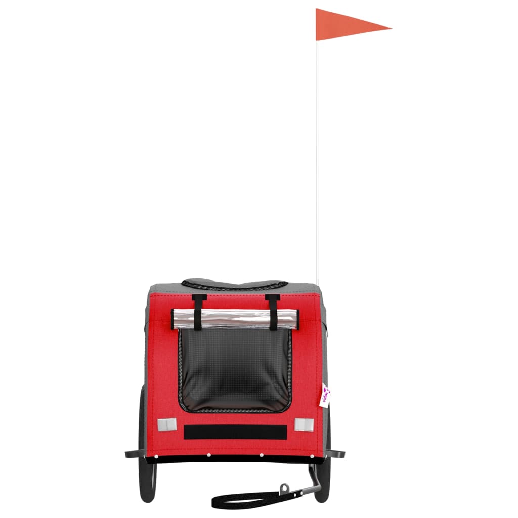 vidaXL Remorque de vélo pour animaux de compagnie rouge et gris